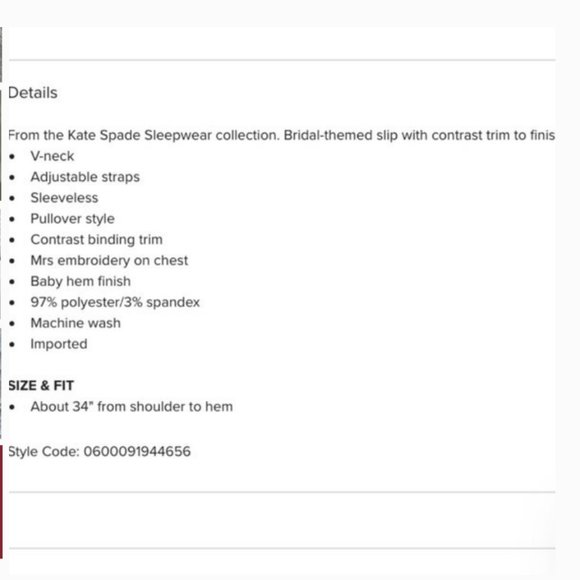 kate spade bridal wedding Mrs Chemise pjs xs - Picture 12 of 12